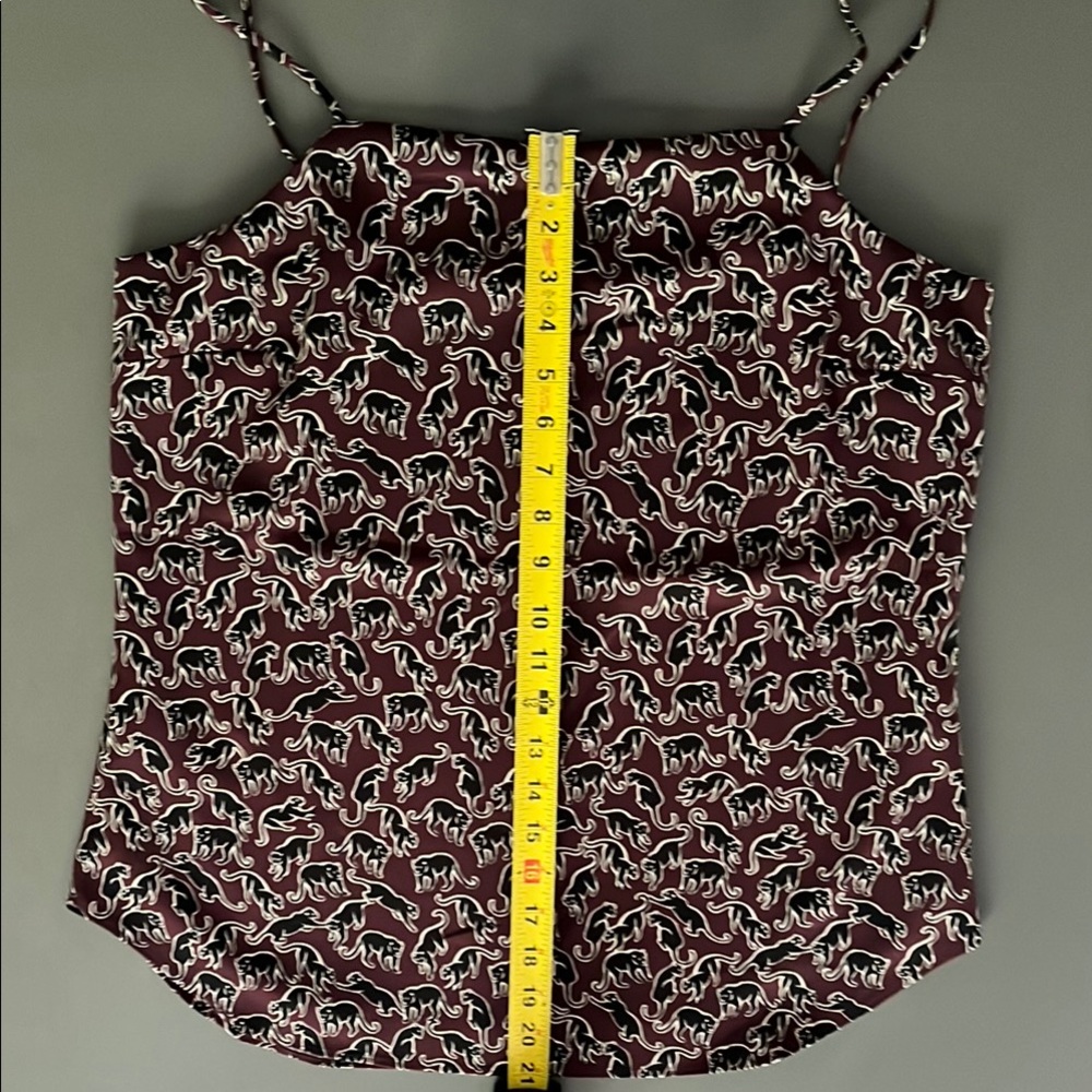Ann Taylor New with Tags Jaguar Printed Burgundy/Plum Top